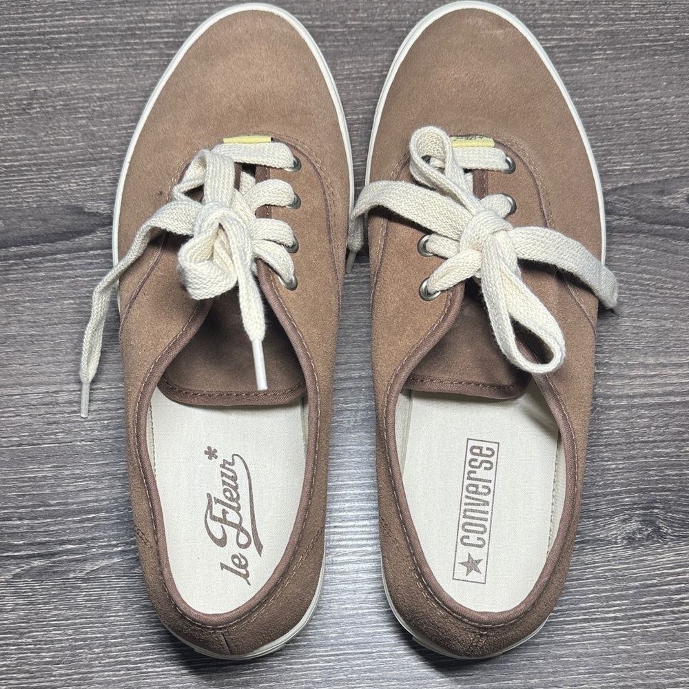 Converse Brown Canvas Shoes with Cream Laces